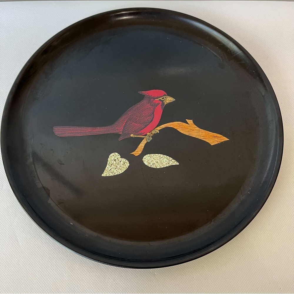 Vintage Couroc Red Bird Plate